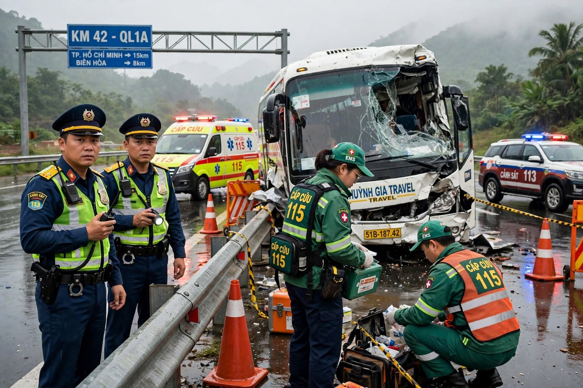 Tour Bus Crash On Highway Near Hanoi, One Dead, Eighteen Injured As Bus Skids