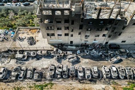 10 Reported Injured as Settlers Torch Cars and Property in West Bank Palestinian Town