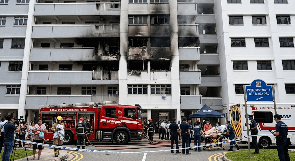 Two Hospitalized After Fire Devastates Pasir Ris HDB Flat