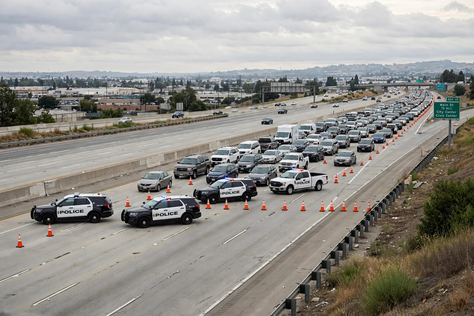 It began in Brighton East and ended in the middle of the freeway.