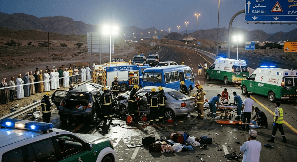 Tragic Crash in Samail Claims 6 Lives and Leaves 18 Injured