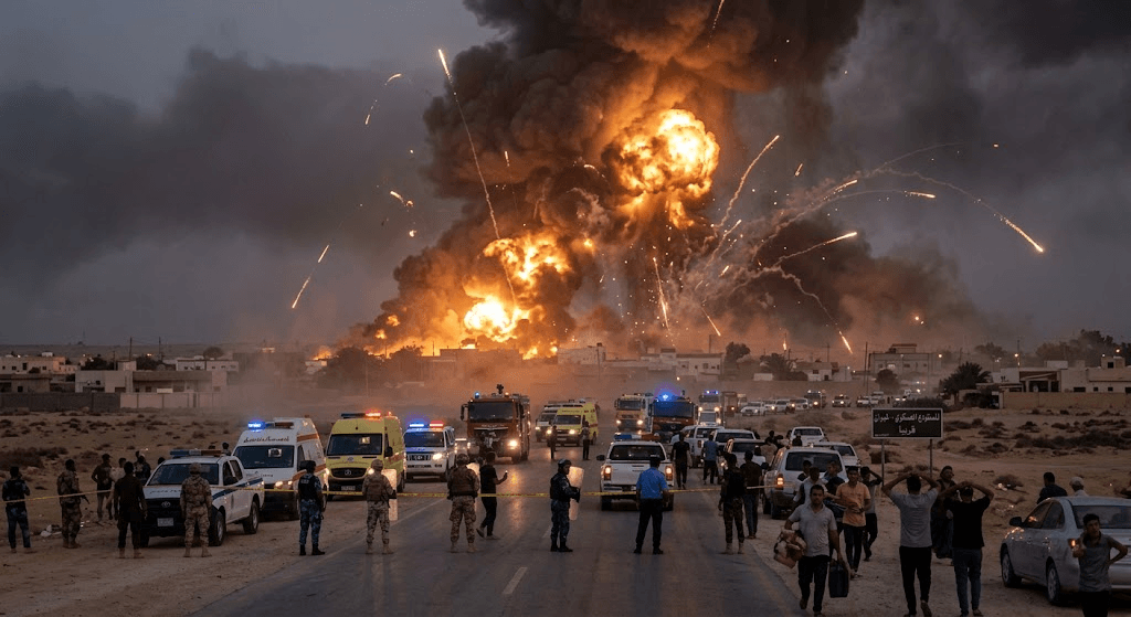 Inferno in Misurata: Massive Ammo Depot Explosions Rain Artillery Shells Over Ghiran
