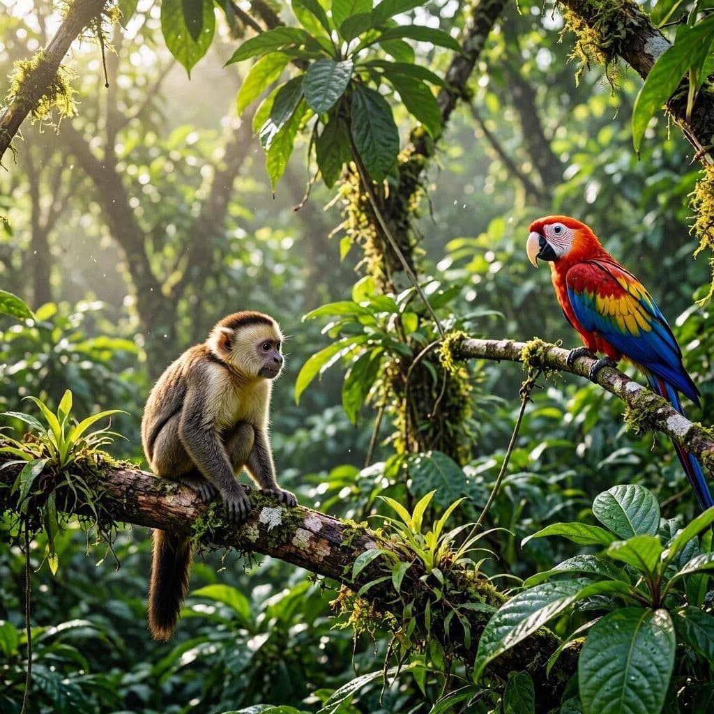 Birds and monkeys unite against common threats. 