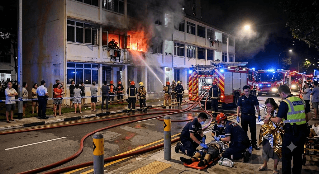 Trapped in the Flames: 5 Rushed to Hospital, 3 Unconscious, After Fiery Race Course Road Flat Blaze