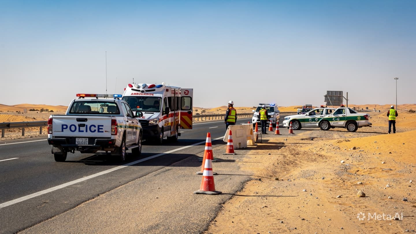 Fatal Collision in Kuwait: Four Dead in Multi-Vehicle Pile-up on Al-Jahra Road Today