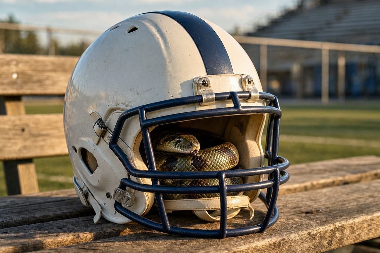 Helmet Surprise: The Snake Incident