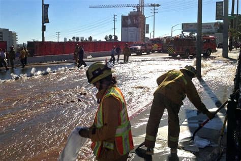 City of West Hollywood is Responding to Water Main Break on Sunset Strip