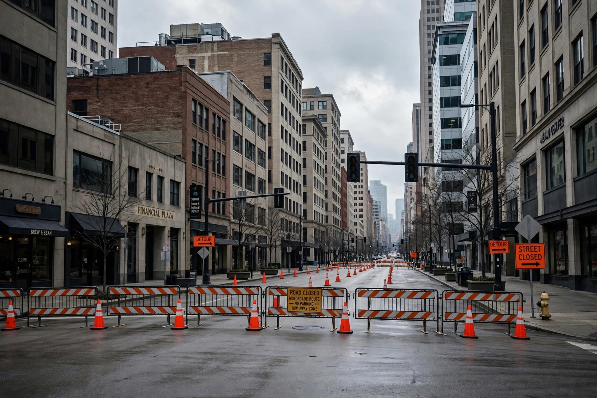 A City Pauses as the Motorcade Arrives, and Ordinary Rhythms Wait