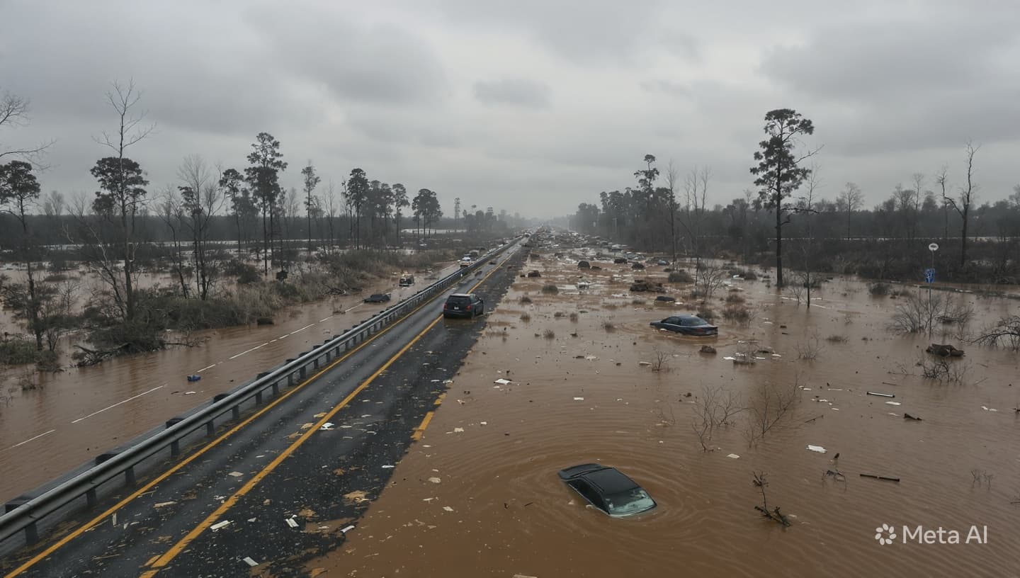  When the Clouds Dissolve Over the Highway, a Sudden Inland Sea Forms