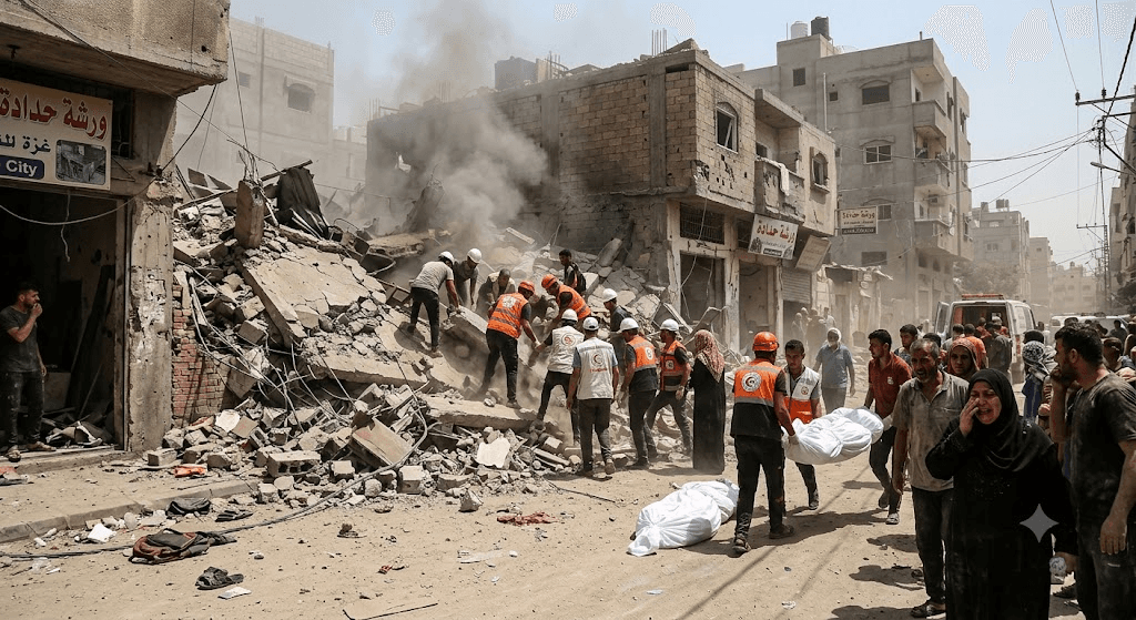 Tragedy in Gaza City: At Least 4 Killed as Strike Hits Local Forge