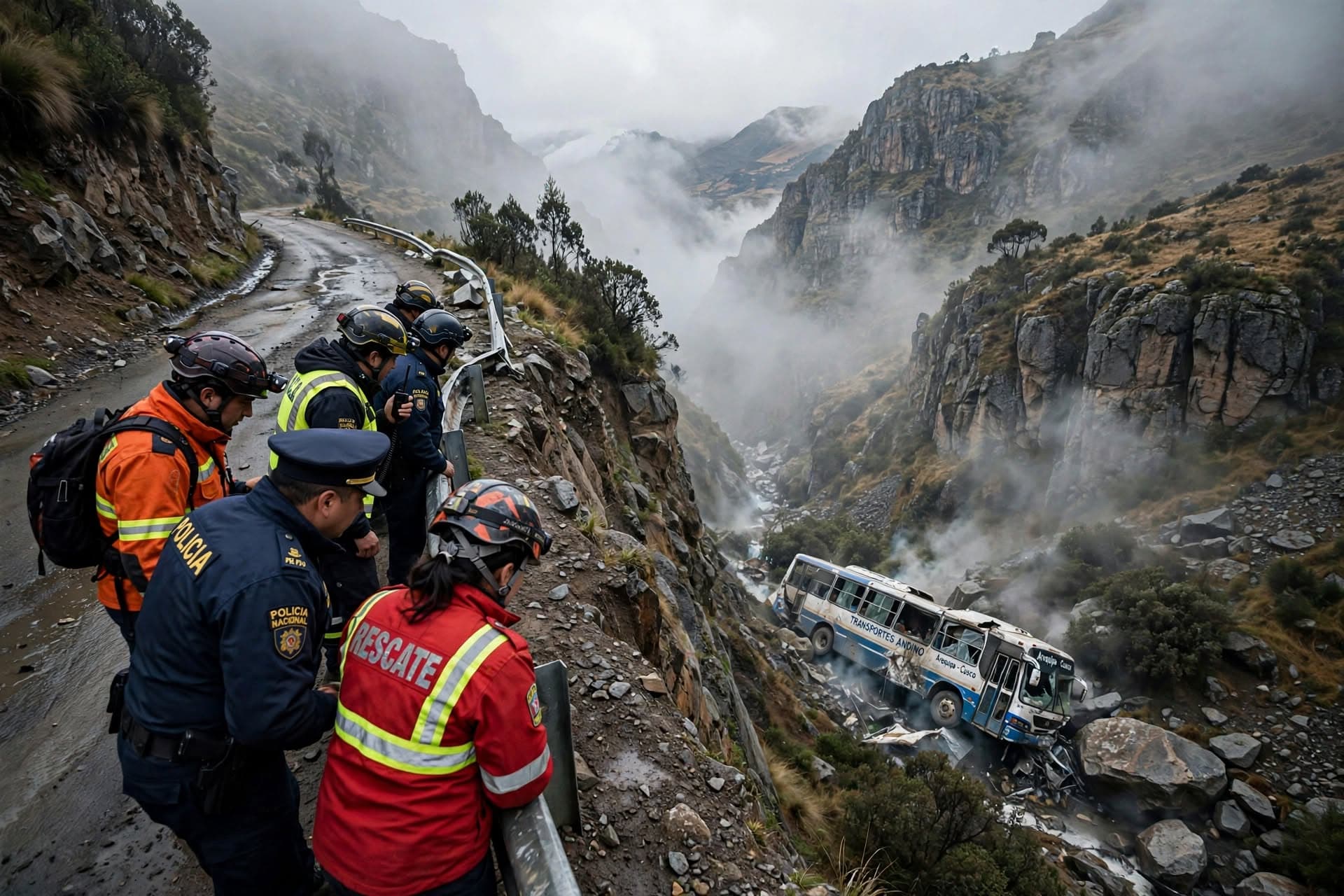 Andean Highway Tragedy: Passenger Bus Plunges Off Cliff, Killing 15, Stranding Mountain Route