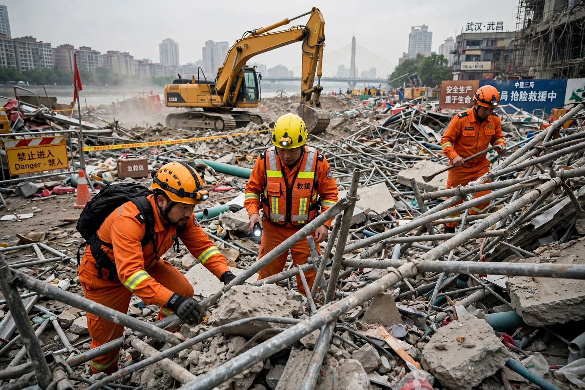 Scaffolding Collapse At Wuhan Construction Site, Three Workers Killed, Two Injured, Site Sealed