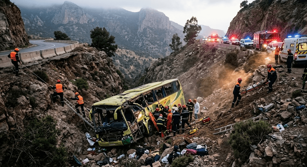 Horror in Algeria: At Least 27 Dead After Bus Plunges Into Deep Ravine