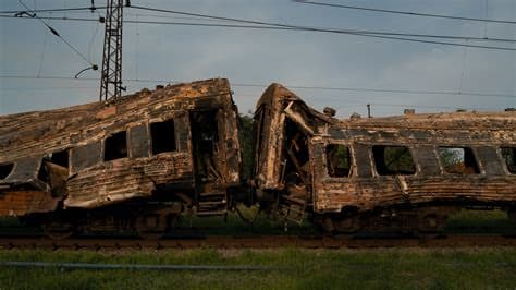 Russian Strikes Nearly Deplete Ukraine’s Train Reserve