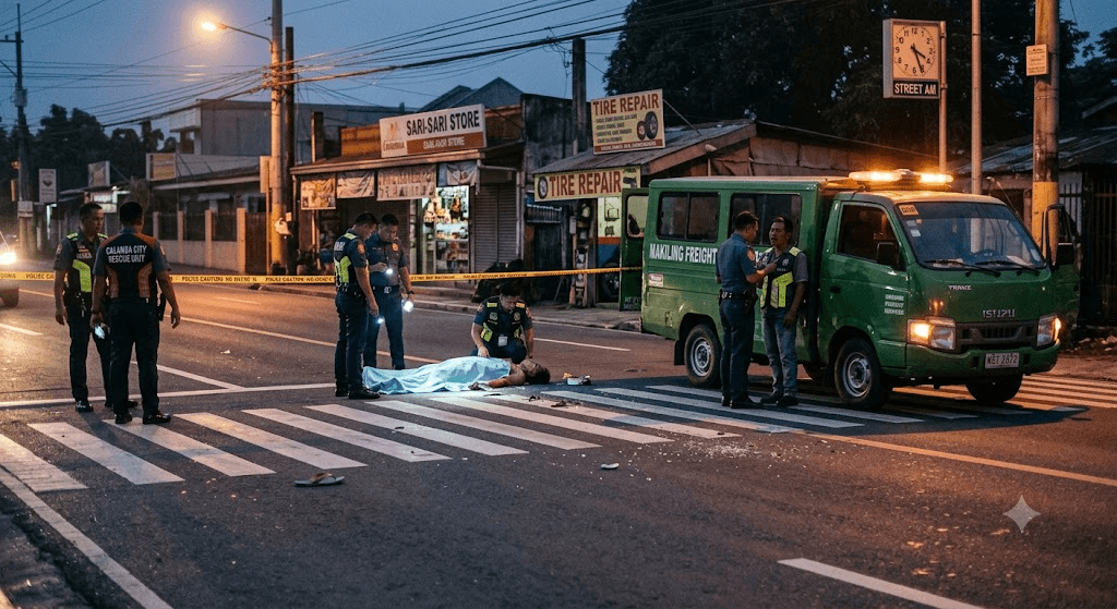 Tragedy in Laguna: Pedestrian Killed by Fast-Moving Utility Van on Calamba Crossing