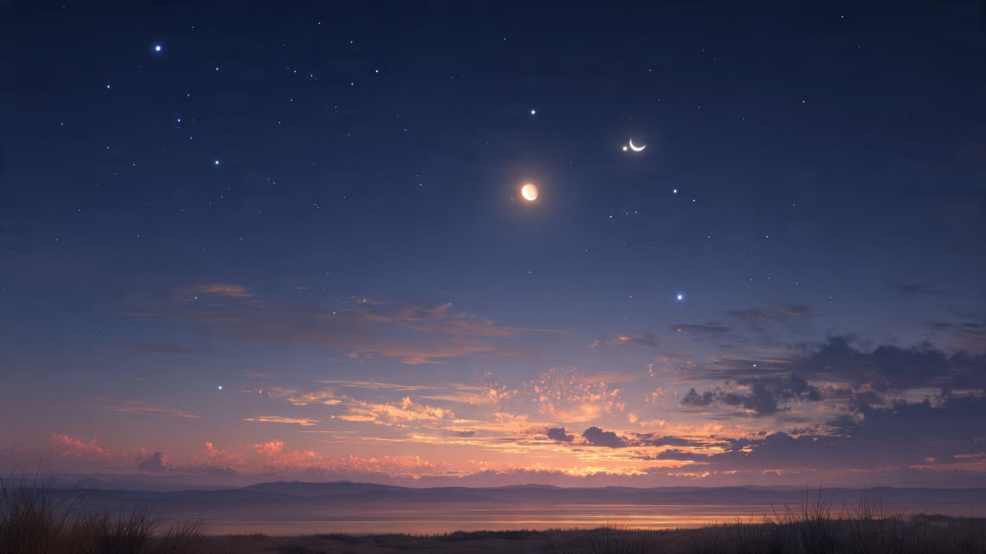 Tonight the Moon Shares the Sky With Wandering Worlds and Quiet Stars 