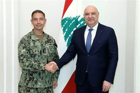 Lebanon president tells US commander he will exert sovereignty over all country’s territory