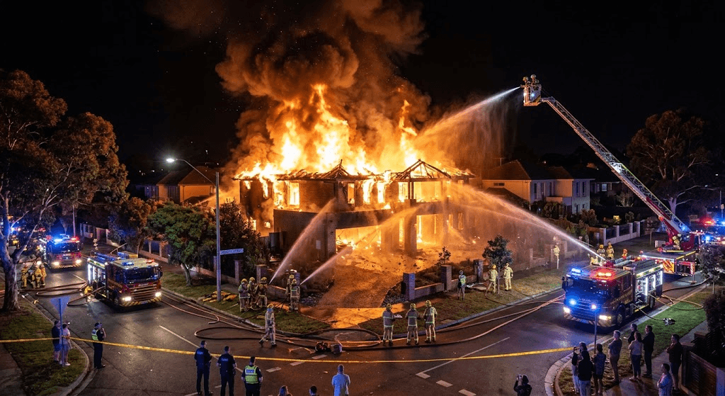 Templestowe Inferno: Two-Storey Mansion Destroyed in Massive Church Street Fire