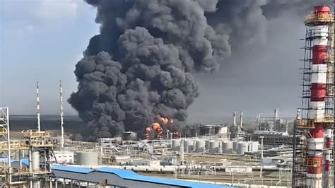 Moscow Oil Refinery Ignites Again Following Massive Overnight Drone Attack