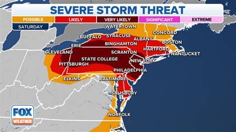 Rare Tornado Strikes New York City Area as Severe Storms Batter Northeast and Mid-Atlantic