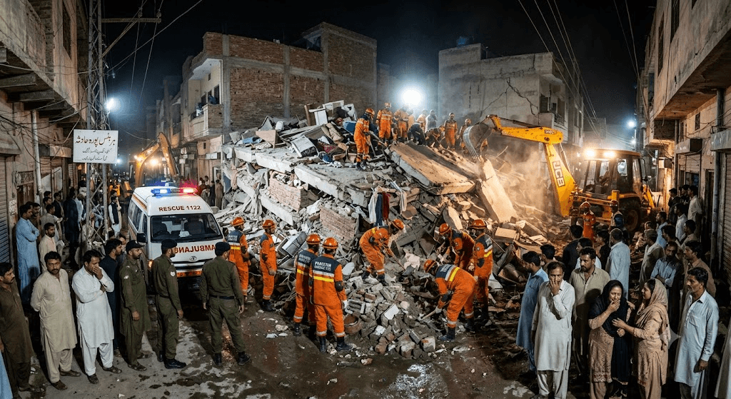 Lahore Midnight Horror: 11 of Same Family Killed, 6 Injured in Harbanspura Building Collapse