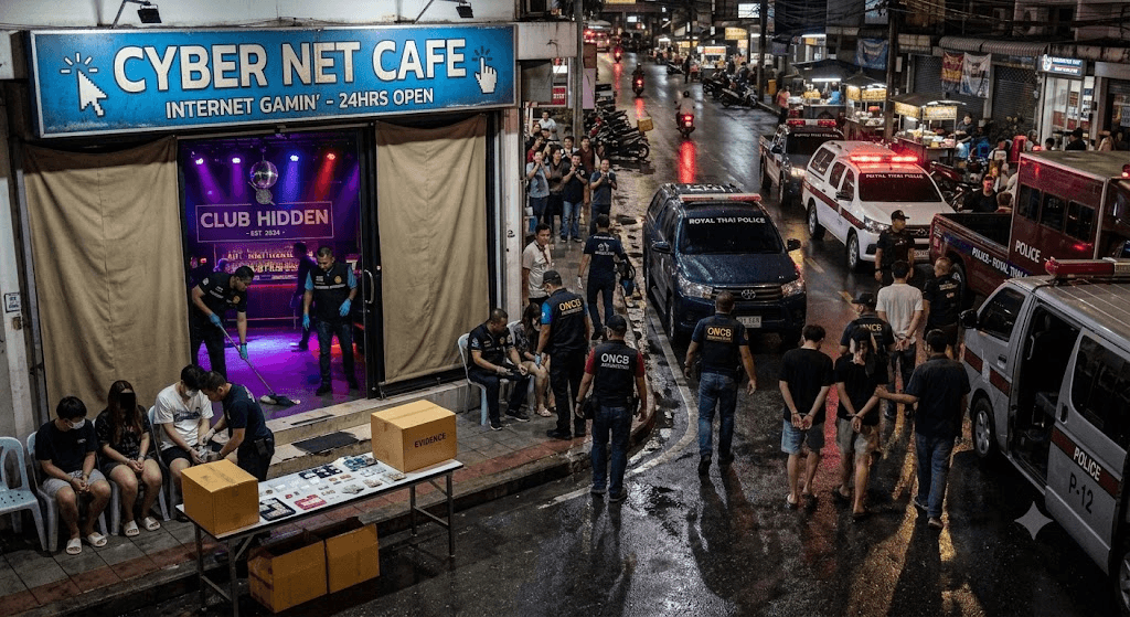 Cyber Cover-Up: Police Storm Huai Khwang 'Internet Cafe' Fronting Secret Nightclub