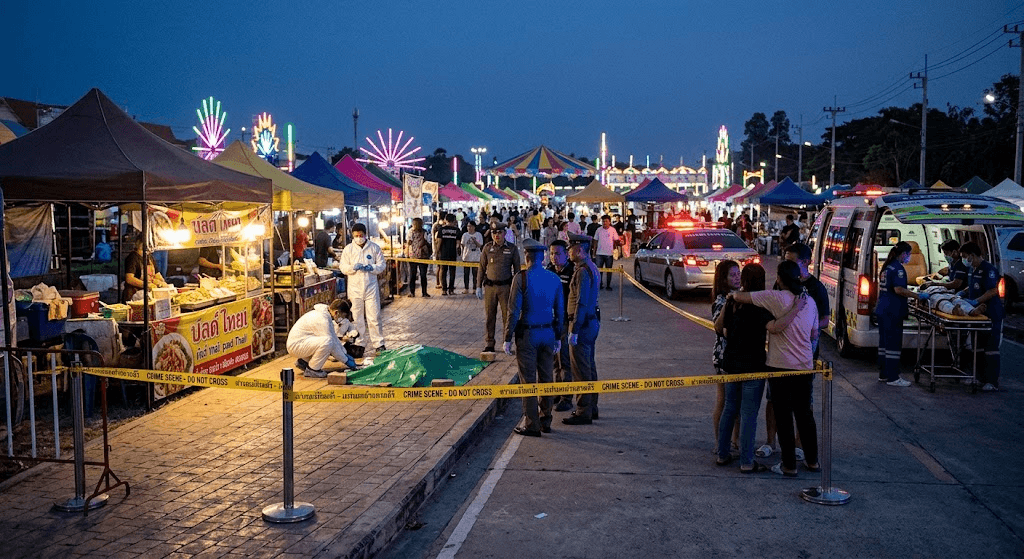 Tragedy Strikes Rayong Festival: Deadly Shooting Leaves One Dead and Three Injured