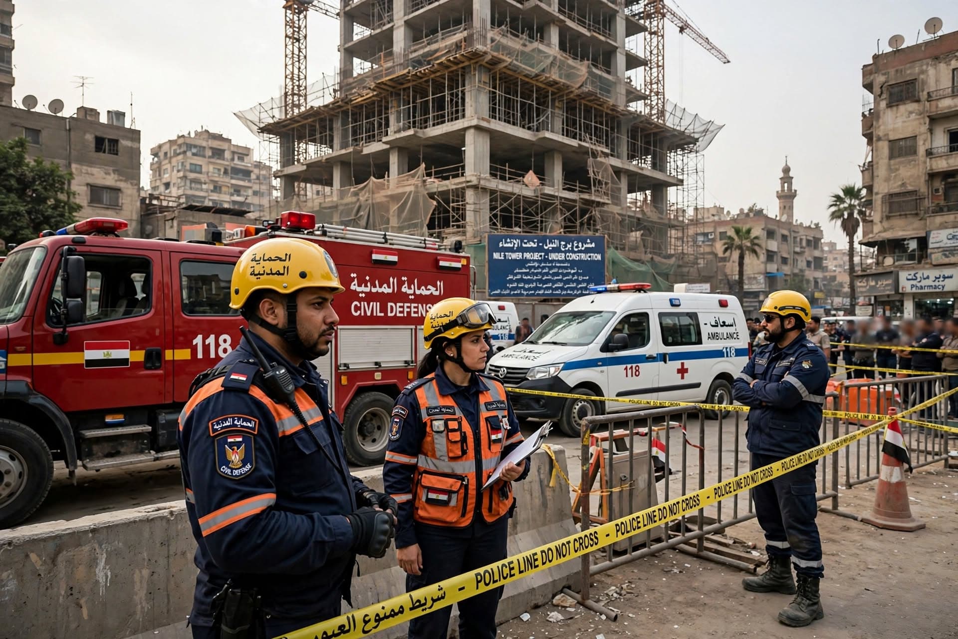 Cairo building site tragedy: Three workers dead following heavy construction crane collapse