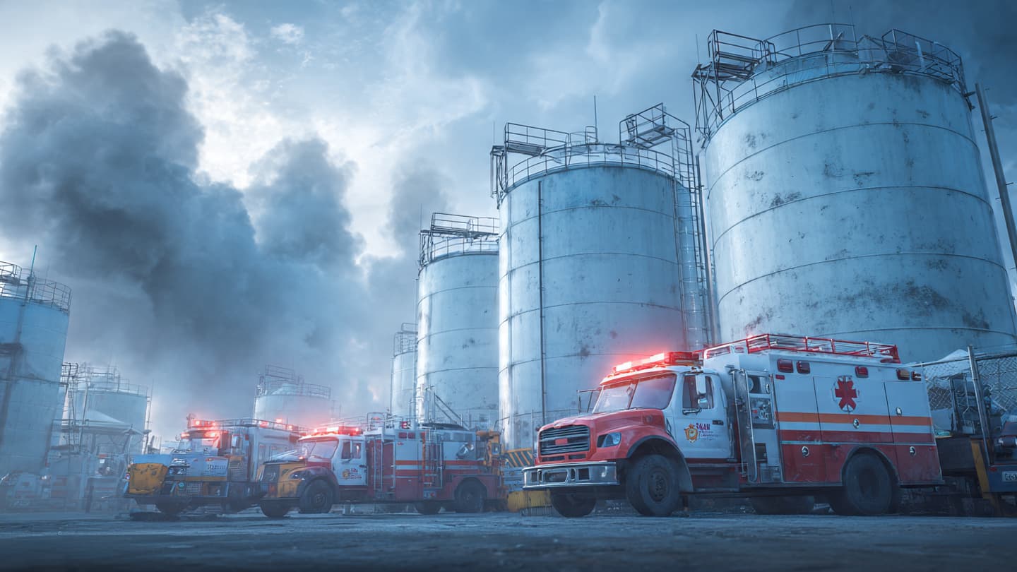 A Quiet Industrial Zone Suddenly Became a Landscape of Urgent Departure