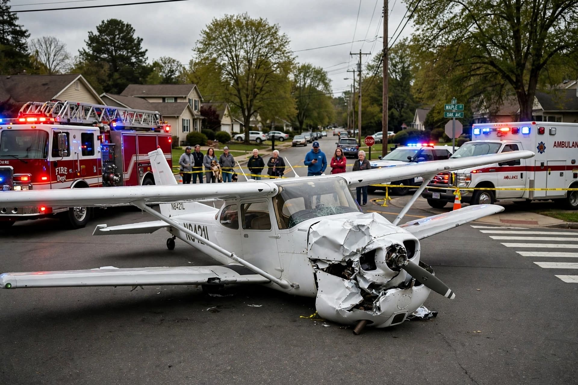 The Plane Came Down Where People Drive, and All Three Survived