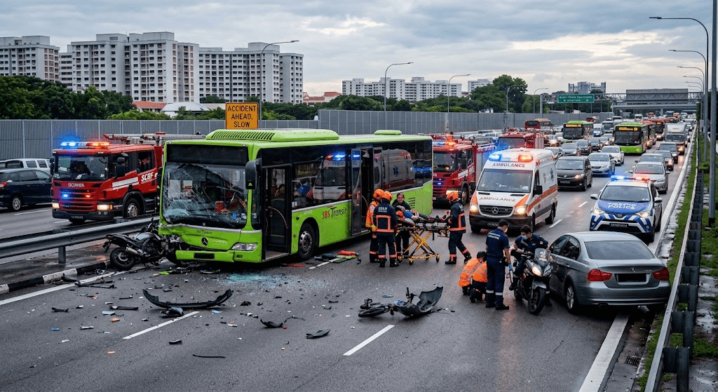 High-Speed Chaos on BTE: Bus Driver and Two Motorists Hospitalized After Morning Crash
