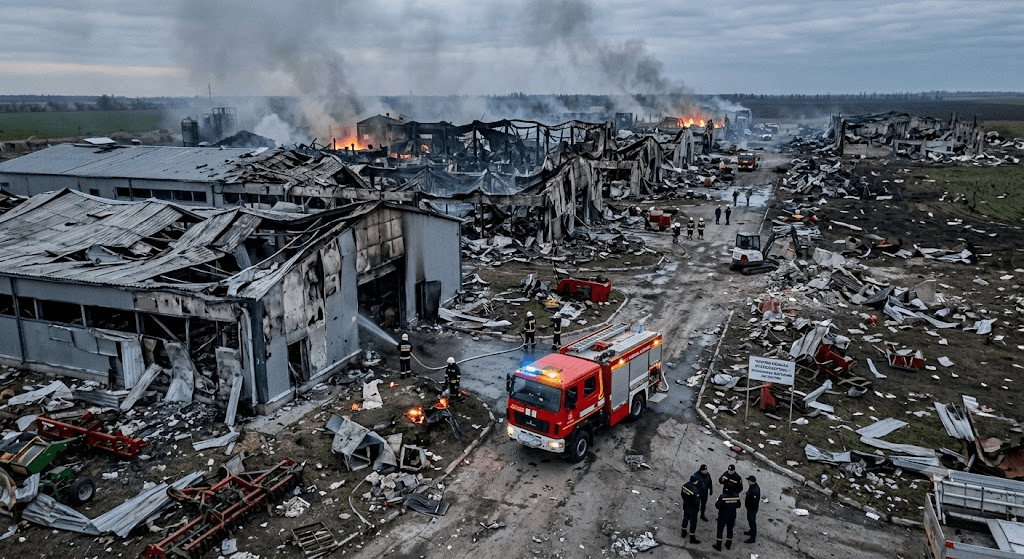 Blackout on the Farm: Russian Airstrike Devastates Major Kherson Poultry Complex