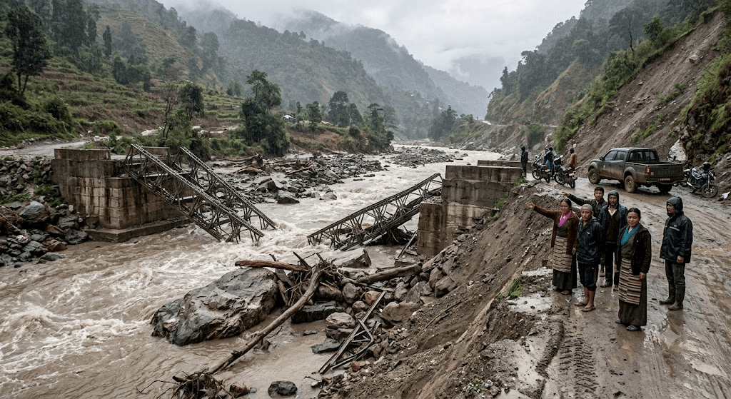 Sikkim Floods: Key Bailey Bridge Destroyed, Severing Critical Route to Dzongu