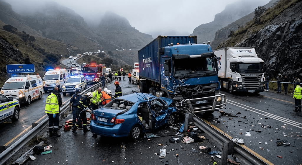 Tragedy on the N3: 6 Dead in Horrific Multi-Vehicle Crash at Van Reenen Pass