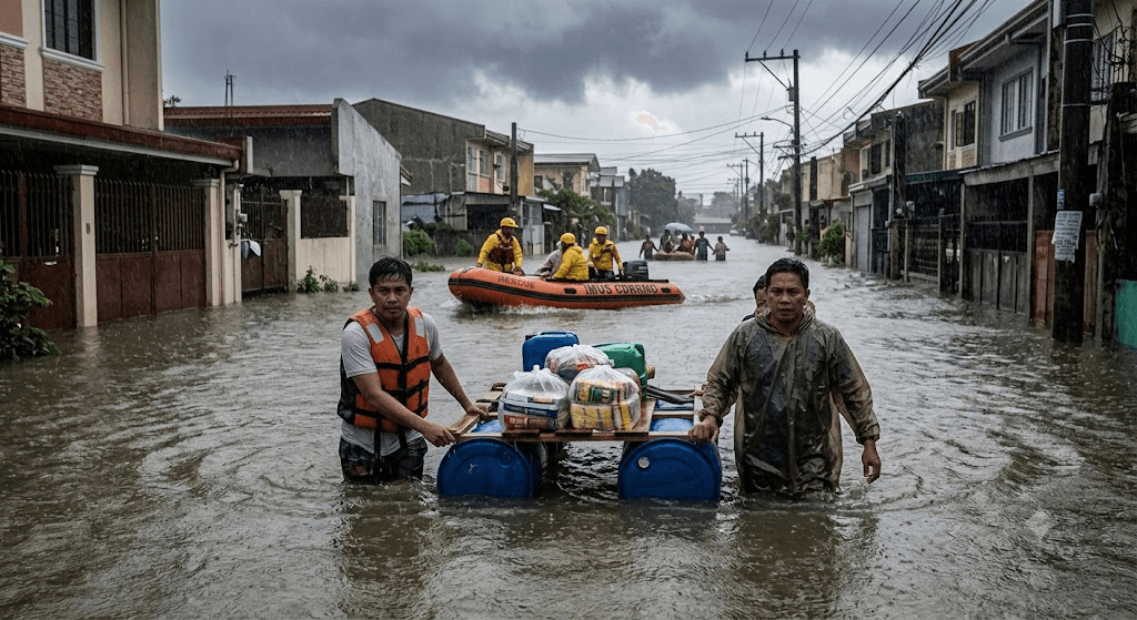 Floods Reach Waist-High Level in Cavite Neighborhood as Heavy Rains Lash Imus