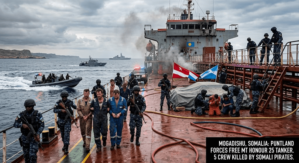 Tragic Hijacking: Somali Pirates Kill 5 Crew Members Aboard Hijacked Tanker