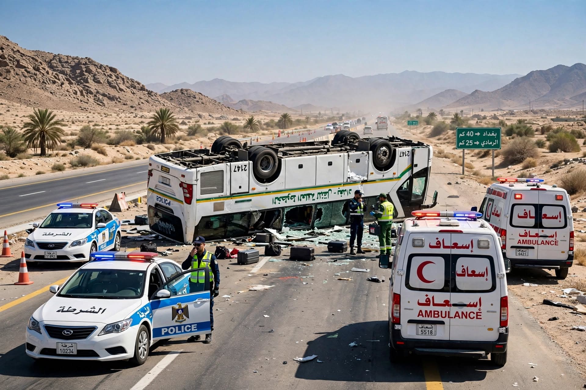 Baghdad-Kirkuk Highway Crash: Bus Rollover Claims One Passenger Life And Leaves Nine Injured