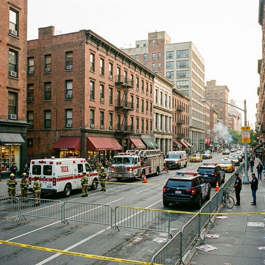 Midtown Manhattan building still poses collapse risk.