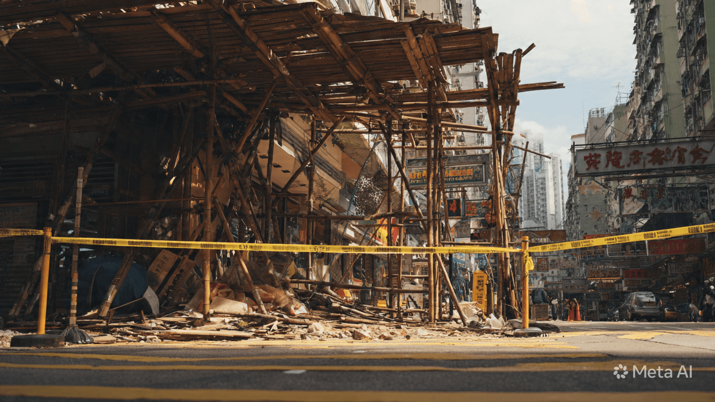 When Fragile Structures Yield: A Morning of Falling Bamboo and Shattered Calm in Mong Kok