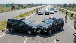 Expressway Crash: Multiple Injured as Rahul Gandhi’s Convoy Vehicles Collide in UP