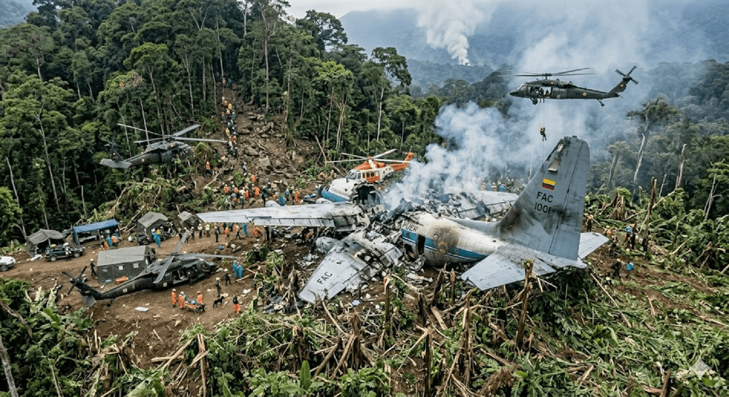 Colombian Military Aircraft Crashes During Takeoff, Killing 66 and Injuring Dozens