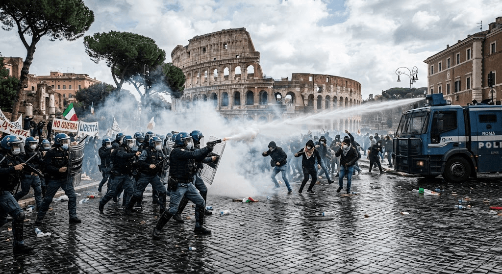 Clashes Break Out in Rome as Mass Protests Sweep Across Italy