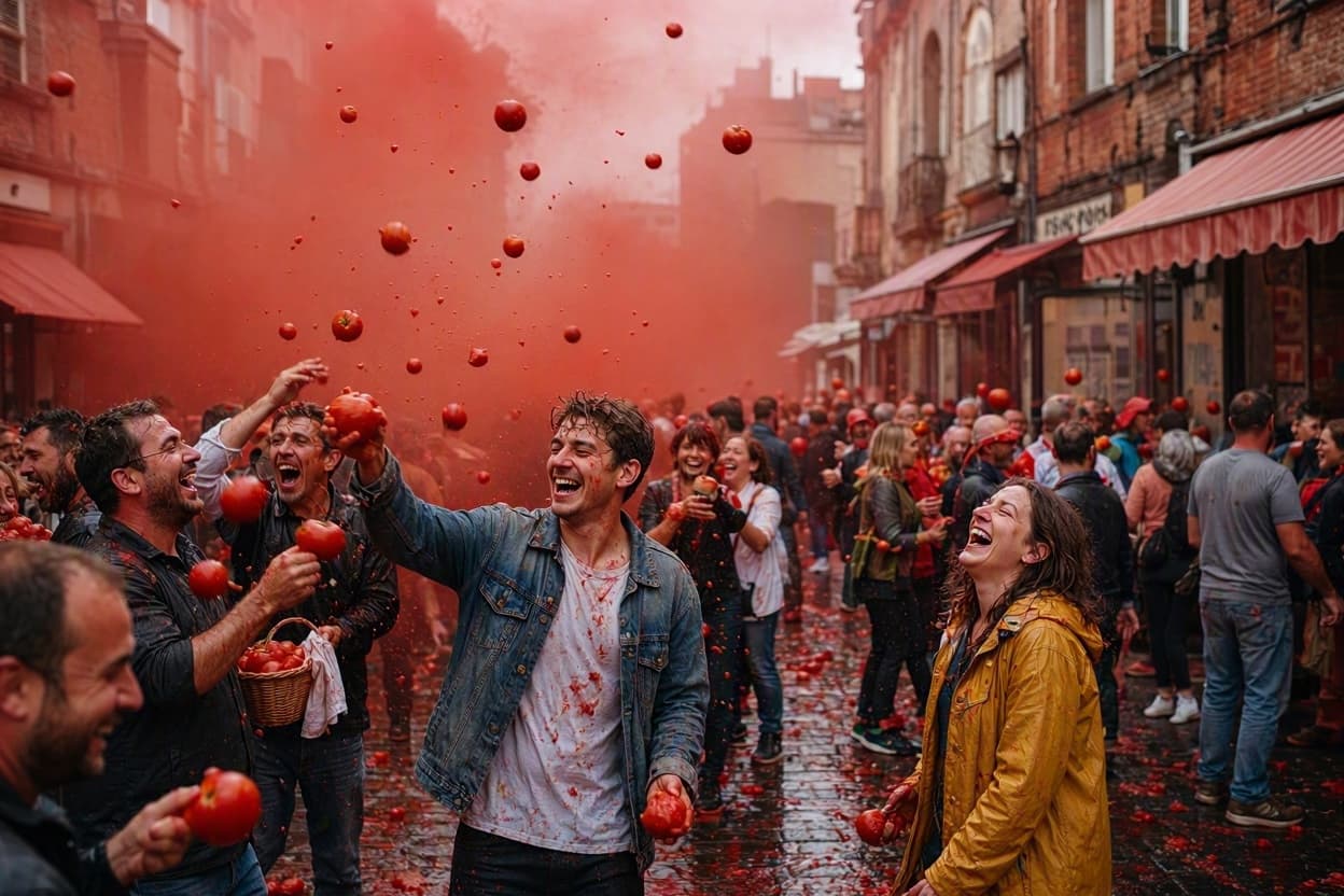 Thousands Join Spain’s La Tomatina for Epic Tomato Battle