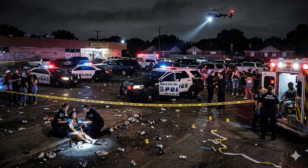 Midnight Gunfire: Three Hospitalized in Chaos Following Dallas Party Shooting