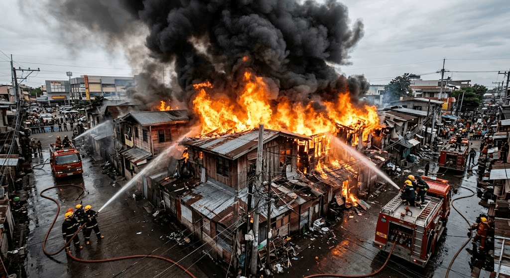 Massive Blaze Rips Through Mandaue City, Destroying 72 Homes