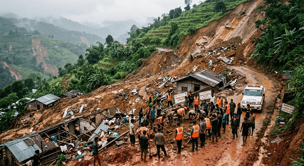 Nature’s Fury: 9 Dead After Relentless Heavy Rains Trigger Massive Landslides Across Nagaland