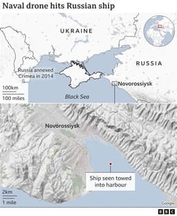 Zelenskyy: Ukrainian-Made Drones and Missiles Hit Russian Naval Base in Novorossiysk