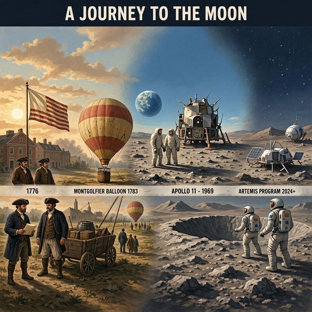 From Earth's First Dreams of Flight to the Moon Once More. 