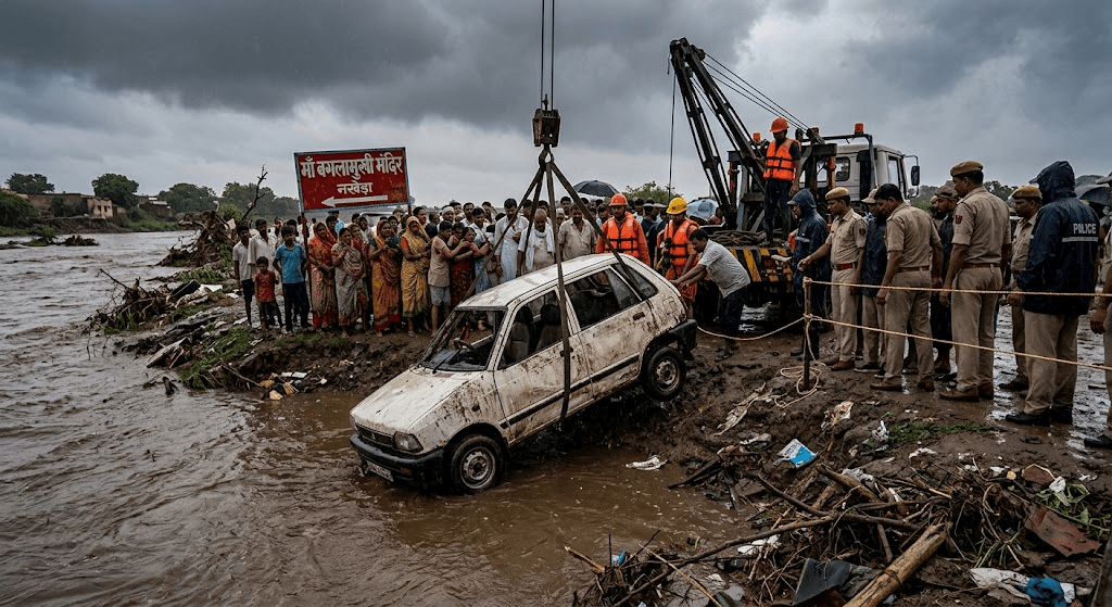 Tragedy at Nakheda: 8 Swept Away and Killed in Flash Flood Near Maa Baglamukhi Temple