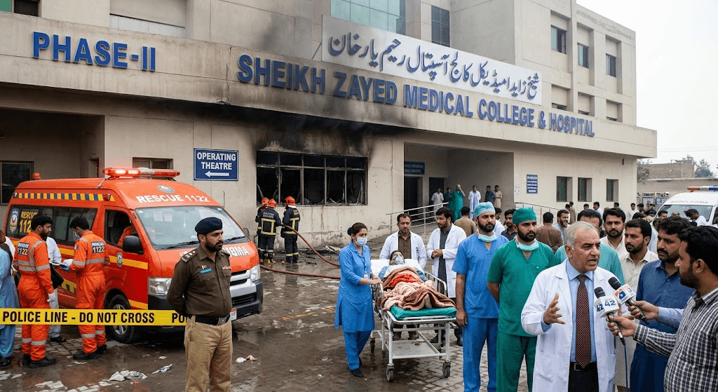 Hospital Crisis: Fire Breaks Out in Operating Theatre During Surgery at Sheikh Zayed Medical College